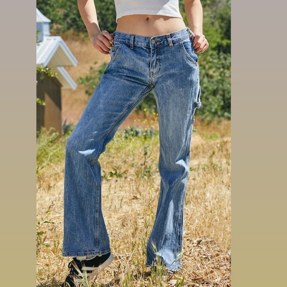 Brandy Melville Jeans J Galt Natalia Carpenter Flare Jeans Blue Size Small Poshmark